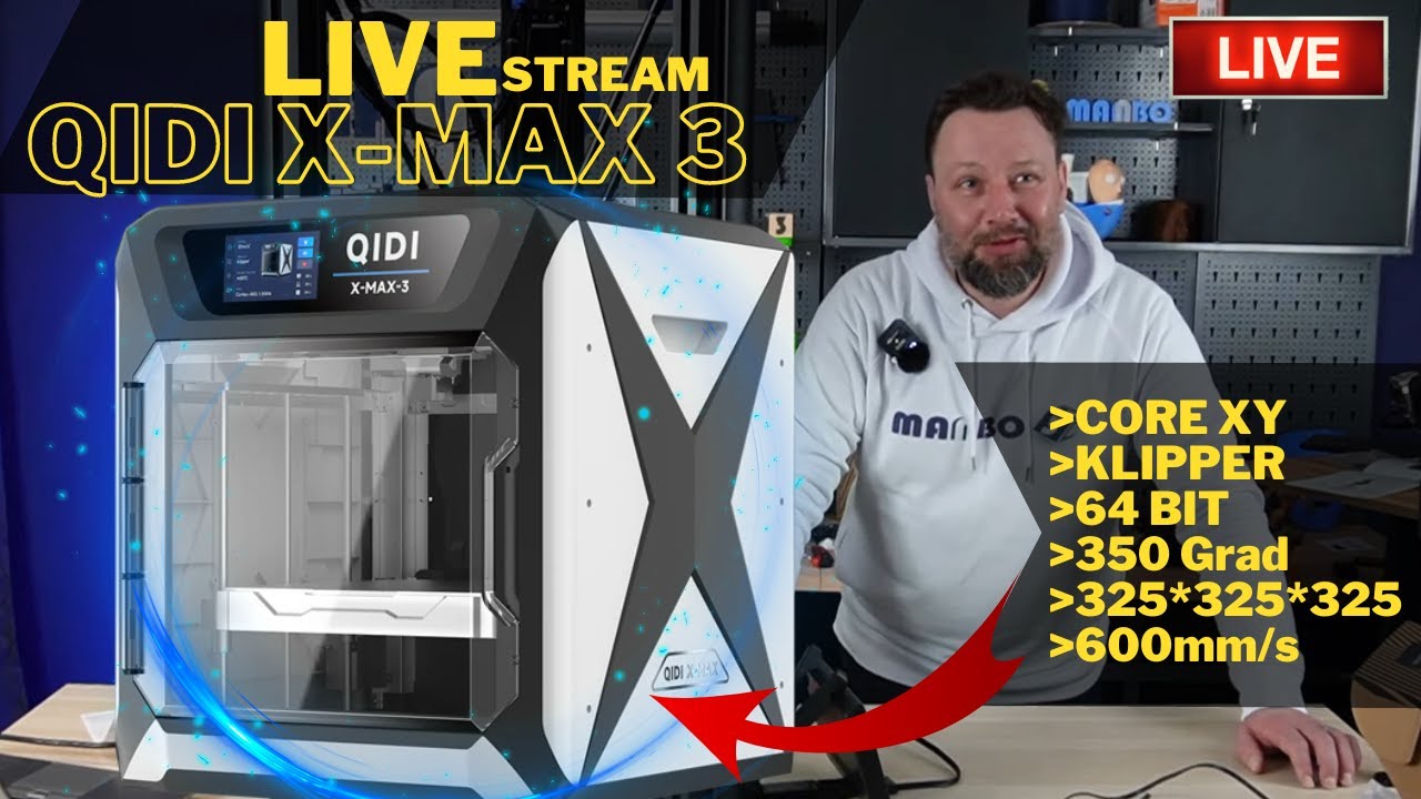 Qidi X-Max 3 - der riesen Bambu X1 "Killer" ?! live im Stream! - YouTube