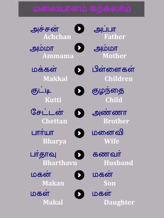 மலையாளம் கற்கலாம் | Learning Tamil to Malayalam #shortsfeed #shortsviral #shorts #short #viralvideo