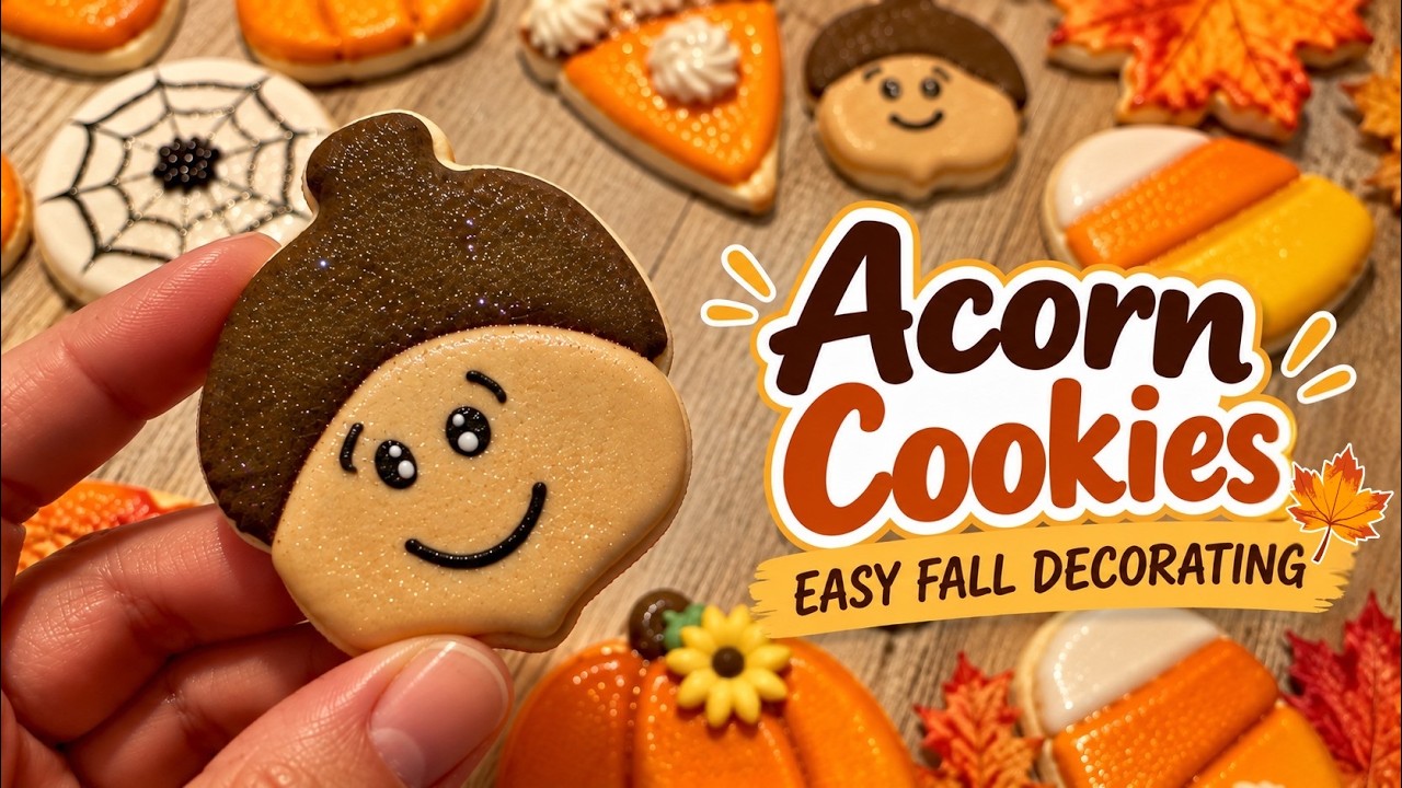 How to Decorate the CUTEST Acorn Cookie for Fall 🍂