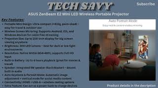 ASUS ZenBeam E2 Mini Projector Review – Portable Wireless LED Projector with Battery &amp; Speakers