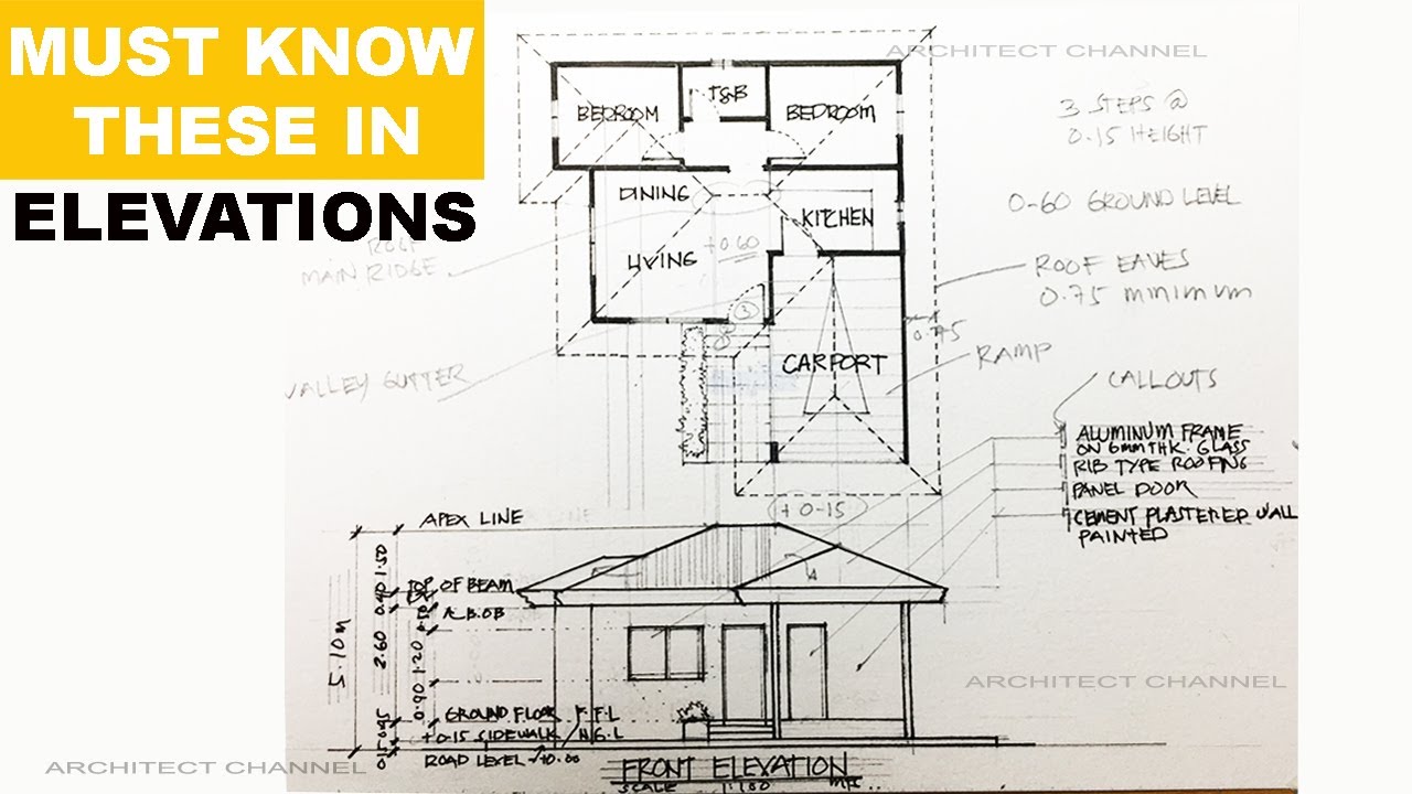 Plan based on building drawing for 3d view & isometric view - Simple house  Elevation Drawing 30 minutes.craft 41'×22' North Face .pencil Drawing . |  Facebook