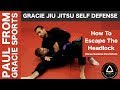 Gracie JiuJitsu Self Defense - How To Escape The Headlock - How To Escape Kesa Gatame Revisited