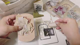 【ほぼ日手帳】【MDノート】海外アンティークシールを使って日記をコラージュします