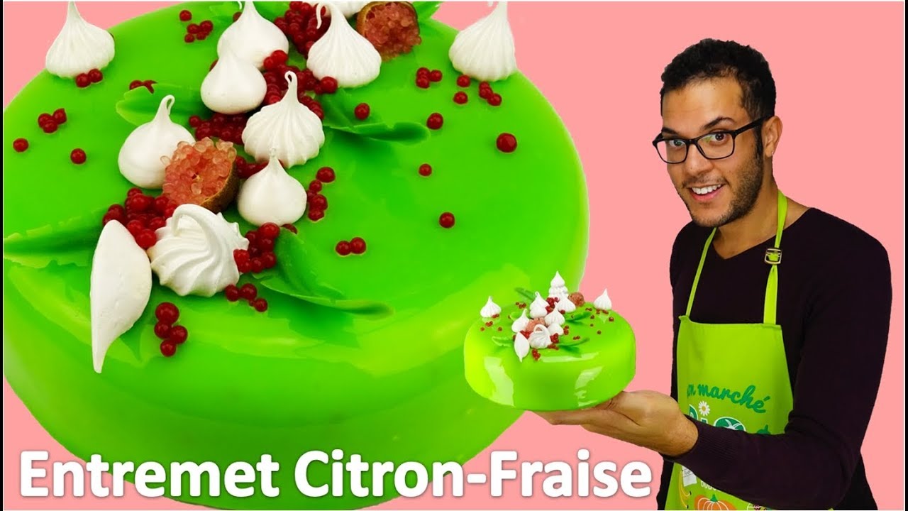 recette ENTREMET CITRON FRAISE / Lemon strawberry entremet (English subs)