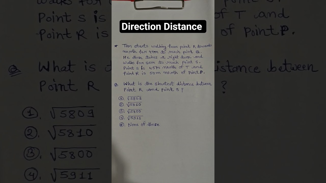 Direction Distance Reasoning Question |IBPS| IBPSRRB| 