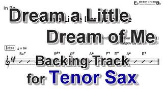 Video thumbnail of "Dream a Little Dream of Me - Backing Track with Sheet Music for Tenor Sax"