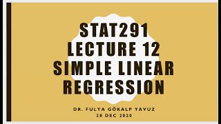STAT291 Lecture12 Simple Linear Regression