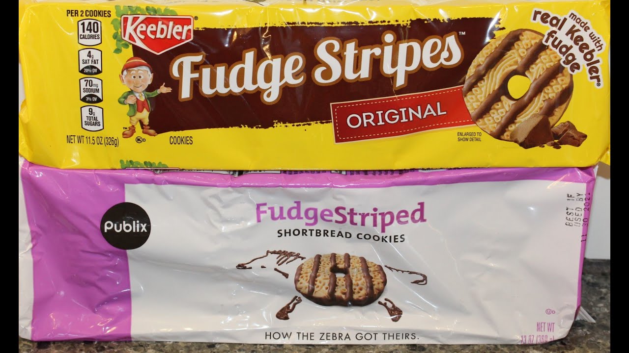 Keebler Fudge Stripes Cookies vs Publix FudgeStriped Cookies Blind