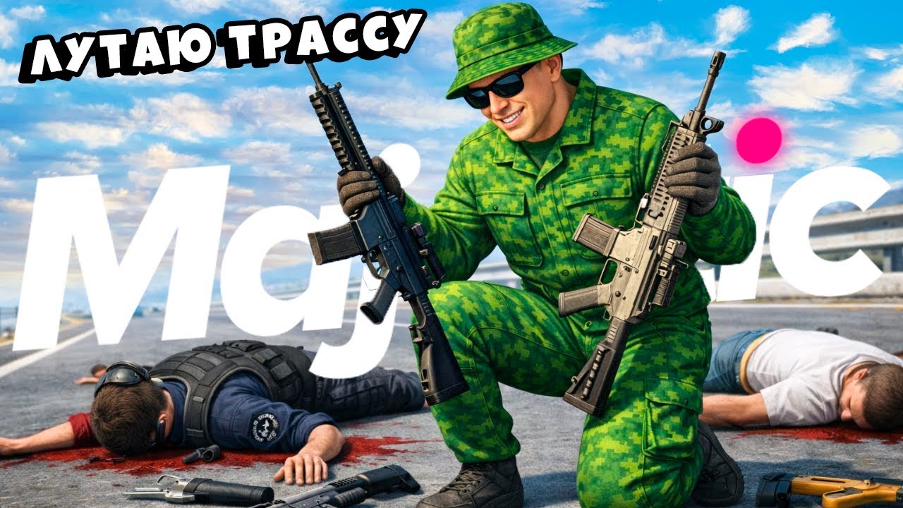 ЛУТАЮ ТРАССУ! ВЫБИЛ 100 ГАНОВ С ИГРОКОВ  в ГТА 5 РП / MAJESTIC RP