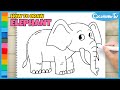 ELEPHANT - How to Draw and Color for Kids - CoconanaTV