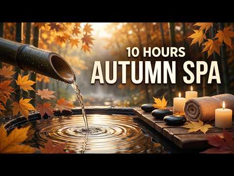 10 Hours Autumn Spa Music 🍂 Bamboo Water Sounds for Sleep, Meditation & Relaxation