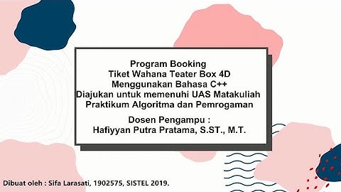 Program Booking Tiket Wahana Menggunakan Bahasa C++ (CODEBLOCKS)