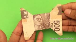 Moño con billete - como hacer un moño con billetes, origami -  figuras con billetes - video shorts