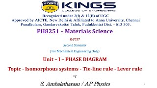 PH8251-MS-Unit I - Isomorphous Systems - Tie Line Rule - Lever Rule