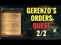 Gerenzo's Orders Quest (2/2) (WoW Classic)