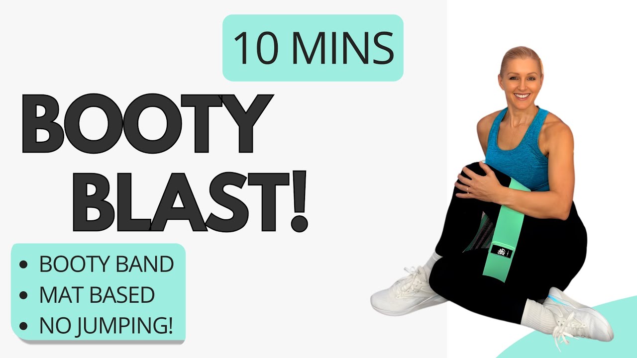 10 Minute Booty Burn Workout 🍑 Booty Band Glutes (Floor-Based) - YouTube
