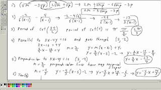 Acuplacer Math Placement test 1 (College Level Math section) Part 1