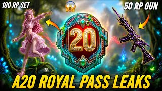 A20 ROYAL PASS LEAKS & 1 TO 100 RP REWARDS | NEXT ULTIMATE SET | AKM GLACIER IN CLASSIC CRATE BGMI