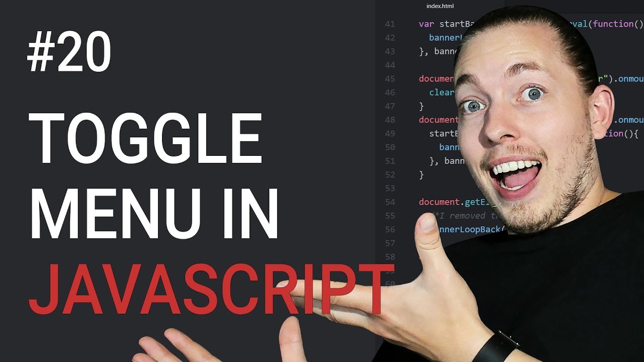 20: How to Create a Toggle Menu | Part 2 | Create JavaScript ...