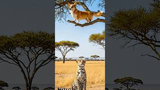 Can a Corgi on a tree escape from a leopard? #animal #wildlife #shorts #animalshorts