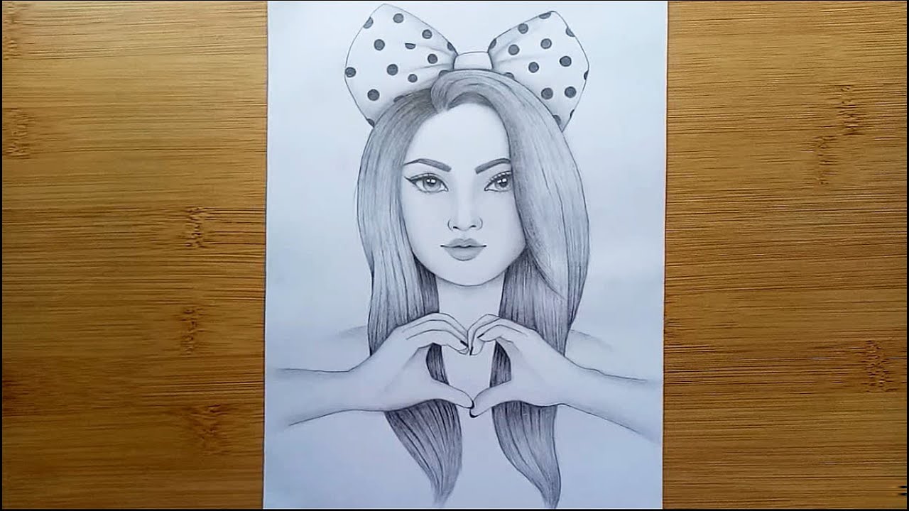 How to draw A Beautiful Girl Hand Holding Love Icon | A Girl Hand ...