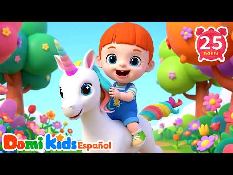 🦄 El Unicornio Arcoíris 🌈 | Fantasía y Canciones en Inglés y Español | Domi Kids Fiesta Animal