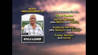 Nicholas Alexander ~ Long Obituary