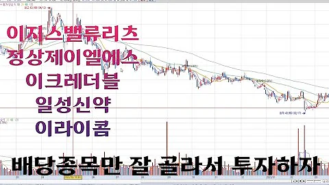 배당종목만 분석해서 투자원칙을 정하자!이지스밸류리츠, 정상제이엘에스, 이크레더블, 이라이콤,SG사태종목들 선광,하림지주,세방,삼천리,대성홀딩스,서울가스,다올투자증권,다우데이타