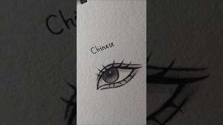 how to Draw eyes (chinese, latina, korean)✏️#drawing #tutorial #howtodraw #sketch #art #short
