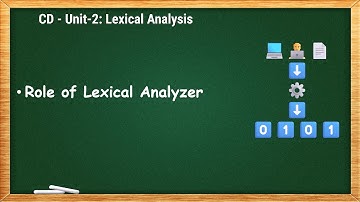 2.1 - Role of Lexical Analyzer - CD