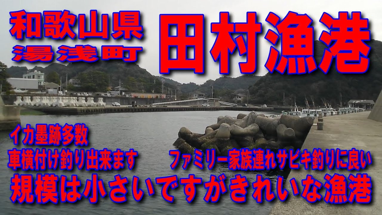 #152和歌山県田村漁港規模は小さいですがきれいな漁港雄大な海と豊かな自然阪和自動車道湯浅御坊道路国道42号広川ICみかん畑の道和歌山県有田郡湯浅町田車横付け釣り出来ます原風景漁村西広海岸和歌山県