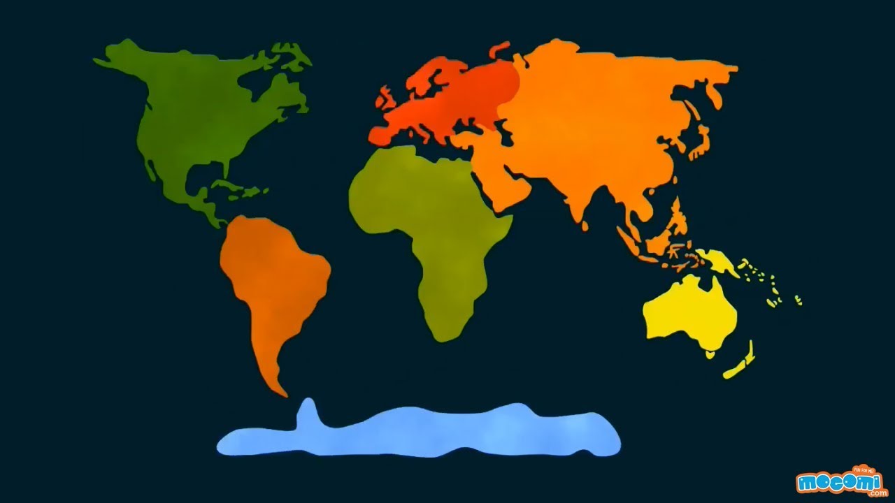 7 Continents Of The World Geography For Kids Educational Videos By Mocomi Youtube