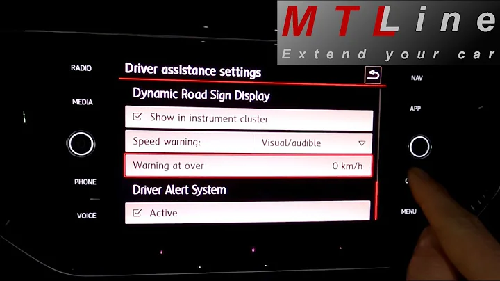 VW T-Roc - Traffic Sign Assist activation – vključitev prepoznave prometnih znakov