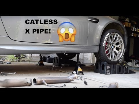 installing-e92-m3-catless-x-pipe