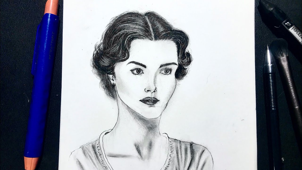 Basics of Portrait Drawing for Beginners | Free Hand Drawing | using Charcoal Powder