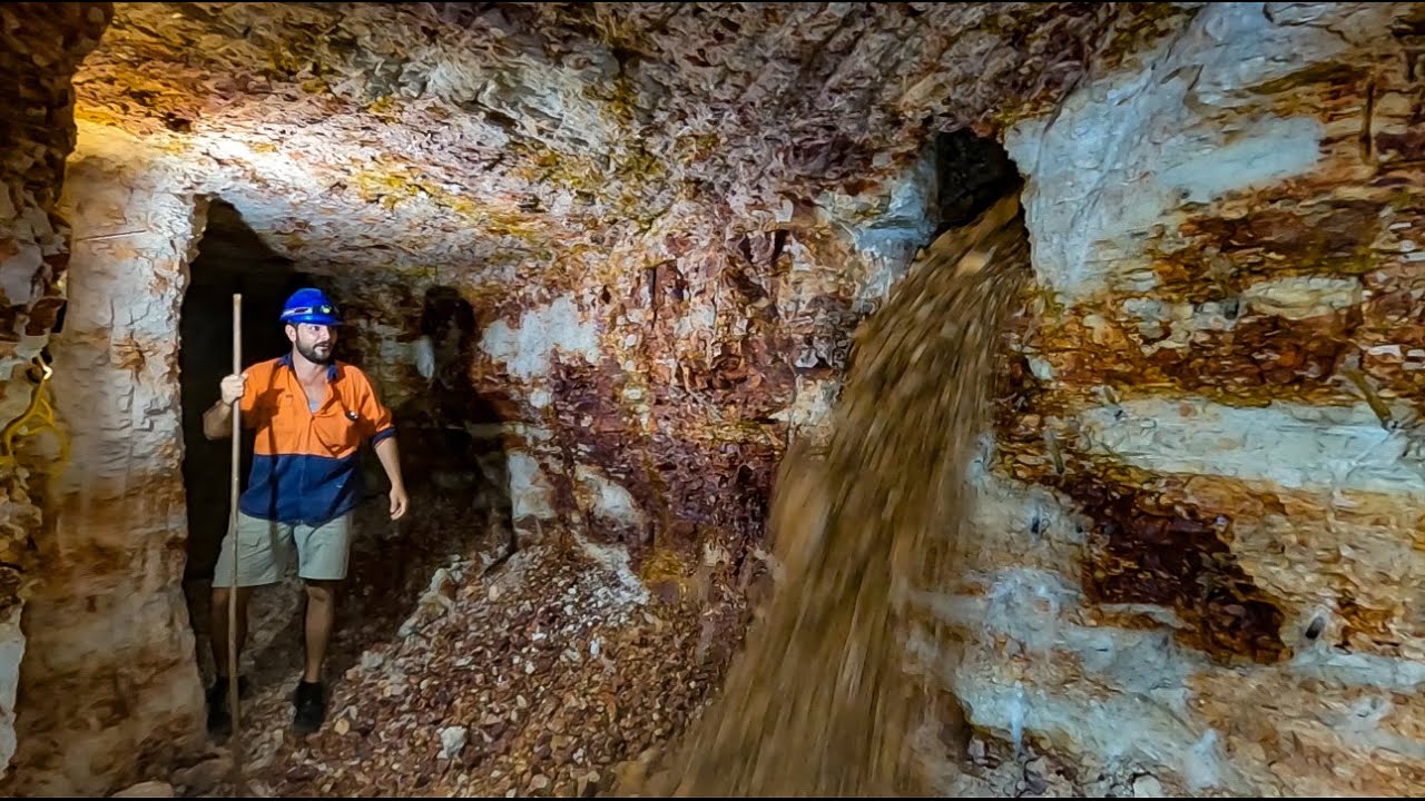 Opal Miner Hits Underground Cascade Of Dirt Filled With Thousands Of Dollars Worth Of Gems