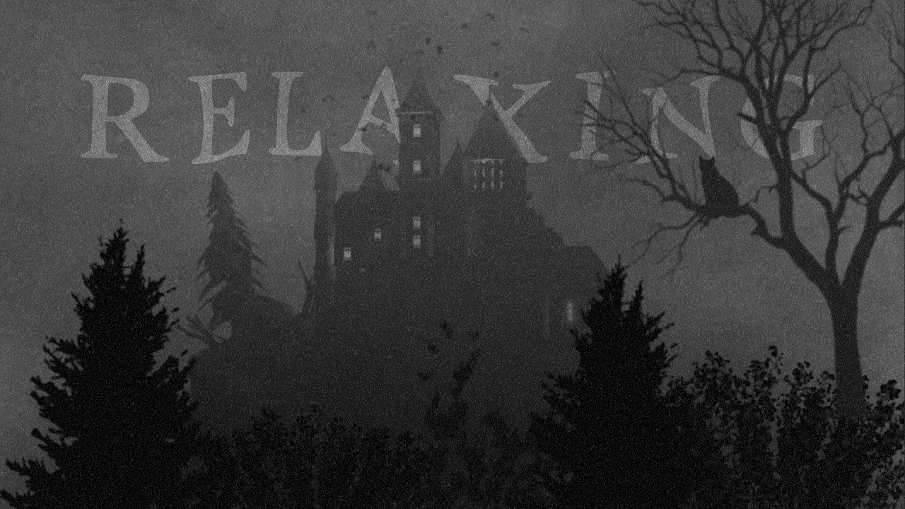 Gothic Castle in the Fog | old movie crackling, eerie drone | ASMR Ambience | No AI