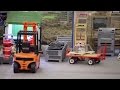 RC 1/16 trucks, forklift trucks, container terminal, excavators in Action - Intermodellbau