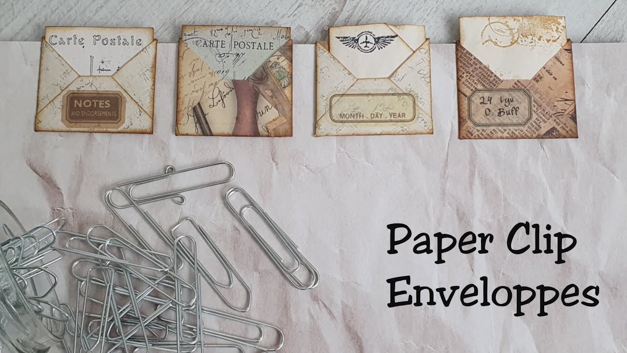 Idée pour ton Junk Journal (61) Paper Clip avec Mini enveloppe