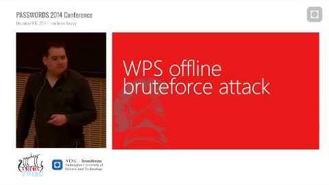 WPS offline bruteforce attack wifi insecurity Dominique Bongard NTNU openVideo