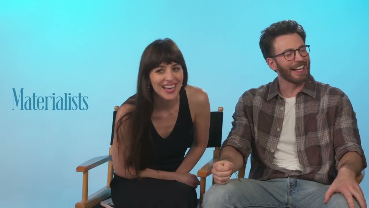 Dakota Johnson and Chris Evans talk movies that made them cry, impossible lines, and 'Materialists'