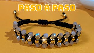 ✔️Genera dinero creando esta hermosa Pulsera de hilo, balines y cristales 💎Nailookaccesorios 💎