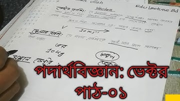ভেক্টর-পাঠ ০১: ভেক্টর রাশি  স্কেলার রাশি  সদৃশ ভেক্টর  বিসদৃশ ভেক্টর   সমান ভেক্টর বিপ্রতীপ ভেক্টর