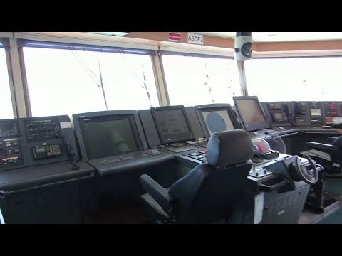 Workplace of Navigator. Equipment of Navigational Bridge