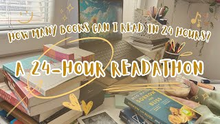 a 24-hour readathon 📚🖊️🌿🎧🧋/ read with me / how many books can I read in 24 hours 📖☕️