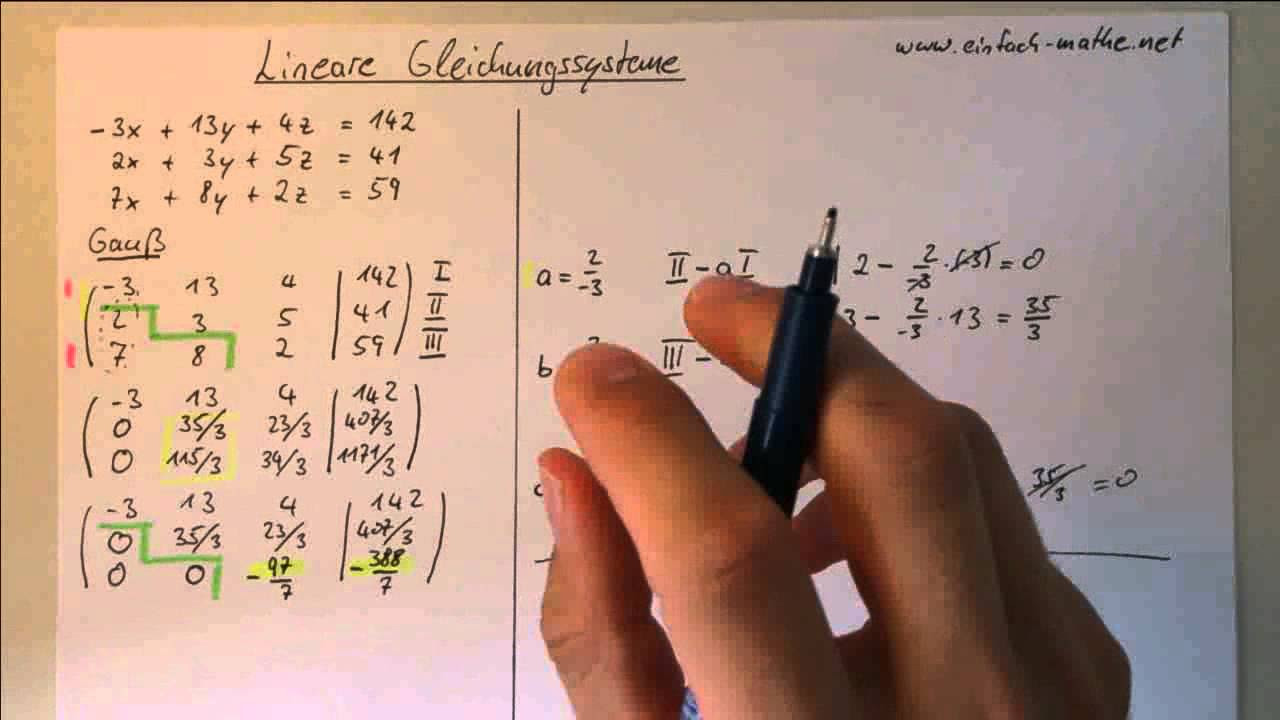 Gauß-Jordan-Algorithmus, lineares Gleichungssystem lösen | Mathe by Daniel Jung