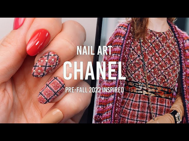 アメコミチックなデザインが可愛い モノトーン CHANEL ツイリー CHANELのツイードチェック】ネイルで細かく再現したら可愛いすぎ