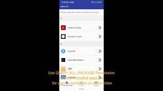 Use Query_All_Package Permission To Show Installed Apps List  For User To Switch On Or Off Function