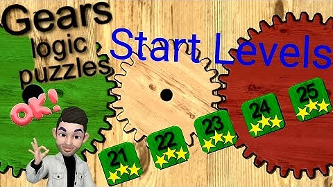 Gears logic puzzles, Start Levels 21,22,23,24,25 Solutions