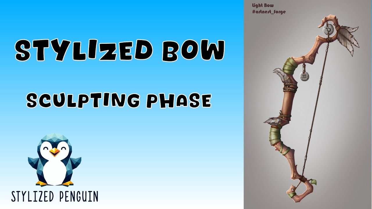 LIVE - stylized bow sculpting - part 1 [Zbrush] - YouTube